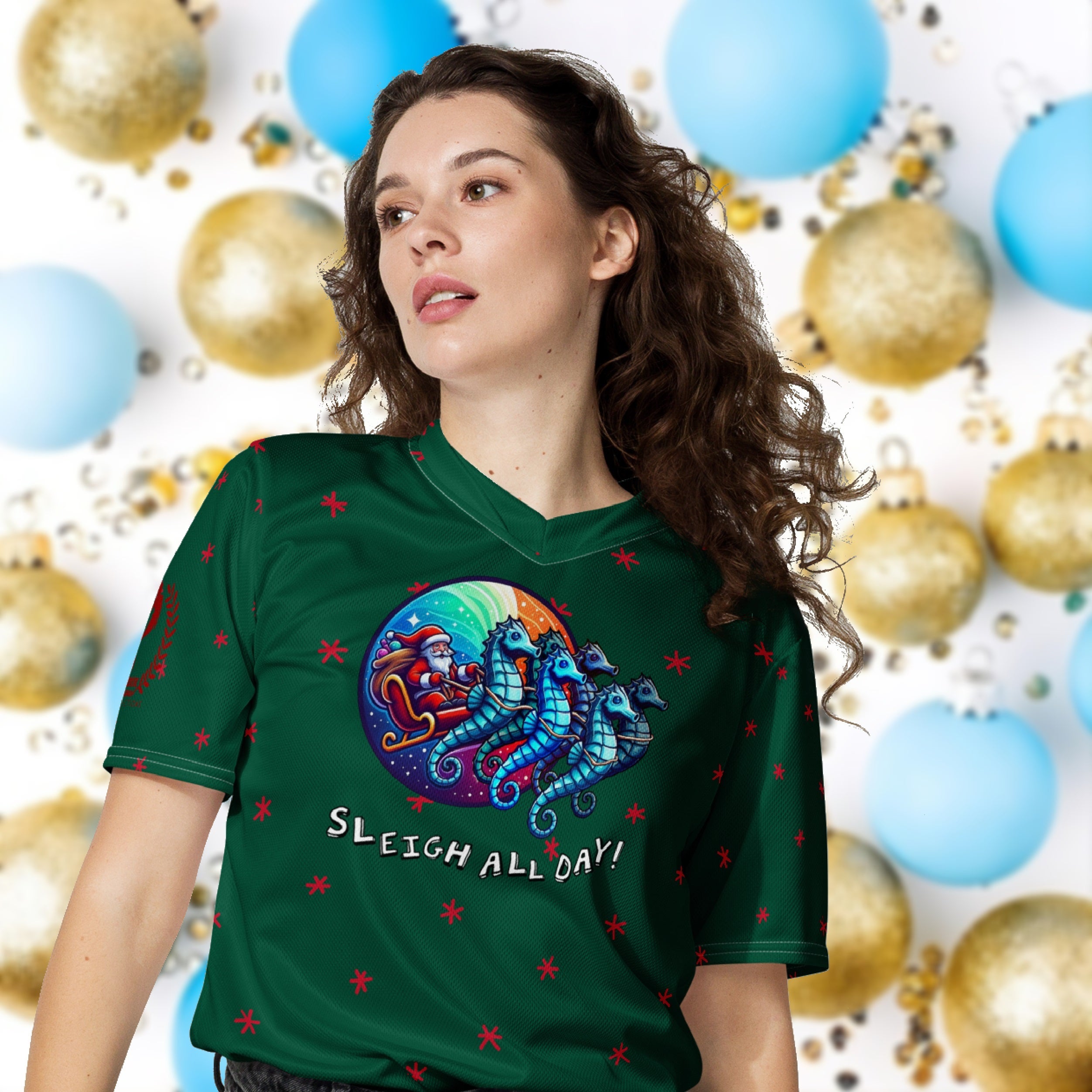 Sleigh all day high quality shirt through 12 25 only jurassic
